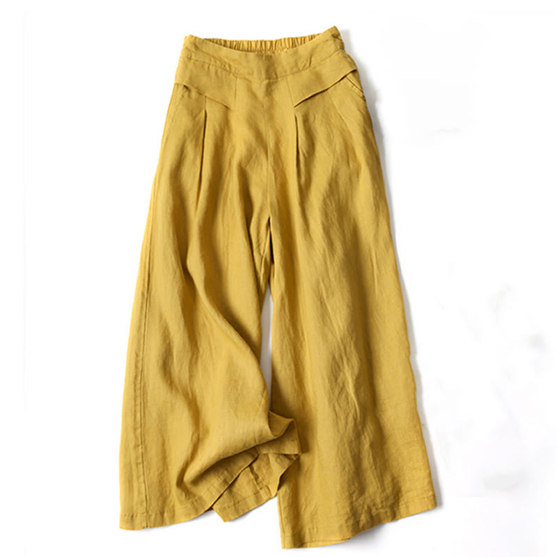 Damen Herbsthose mit hoher Taille, weitem Bein & elastischem Bund. Elegant & bequem für Freizeit.