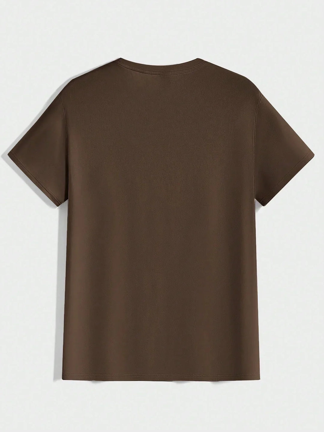 Seitenansicht des vielseitigen Herren Rundhals T-Shirts, strukturiert. Ideal für Alltag und Freizeitaktivitäten.