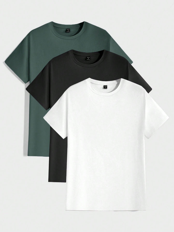 Zeitloses Herren Rundhals Basic T-Shirt mit feiner Struktur. Unverzichtbar für jede Herrengarderobe, vielseitig.