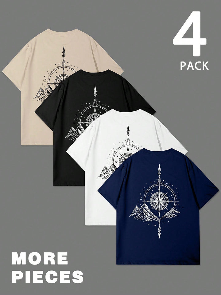 Aktives Herren Outdoor T-Shirt "Gipfelblick" mit cooler Berggrafik, kurzarm und atmungsaktiv, ideal für Sommerwanderungen.