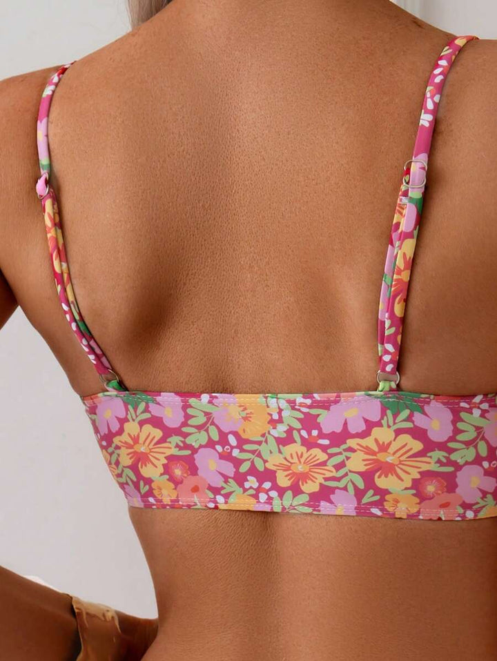 High Waist Bikini Damen, floral, bügellos. Dein stilvoller Zweiteiler für Pool & Strand.