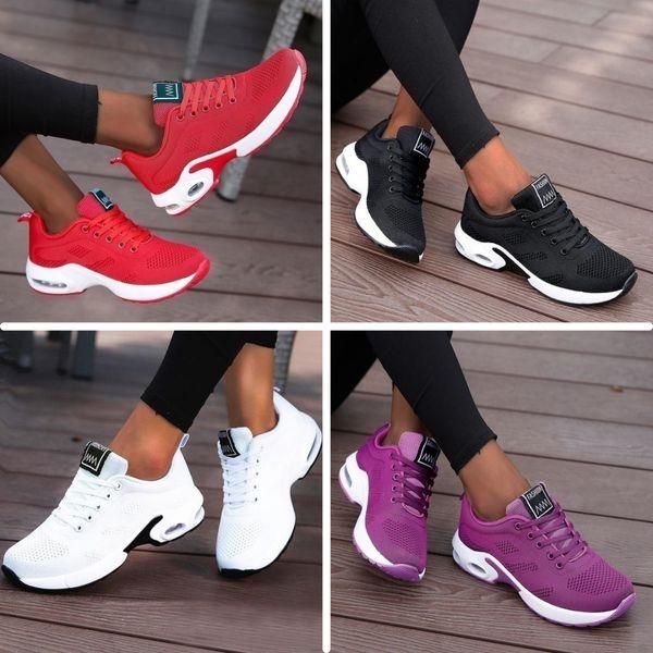 Moderner Damen Komfortschuh, orthopädischer Sneaker, leicht und bequem für stilvolle Unterstützung.
