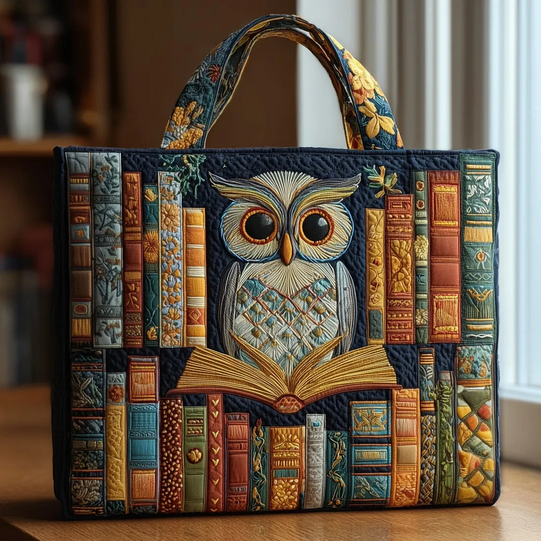 Stilvolle handgefertigte Damen Tote-Tasche mit Eulenmotiv aus Baumwolle/Polyester, perfekt für Alltag & Unikat.
