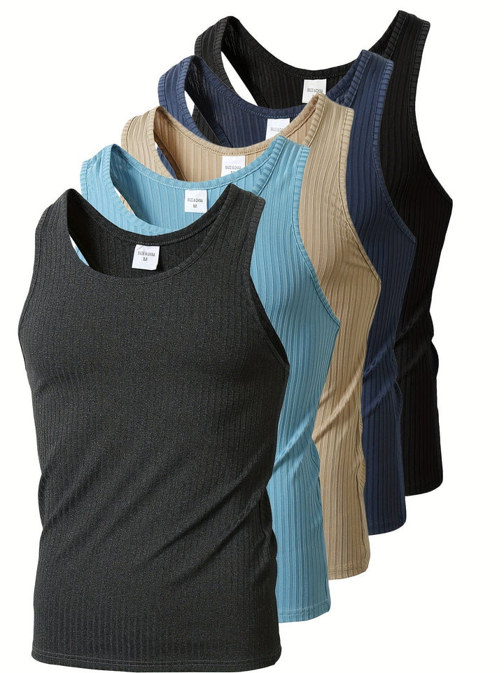 Vielseitiges Herren Freizeit Tanktop Set, weiches Basic Shirt, ideal für den Alltag im Sommer.