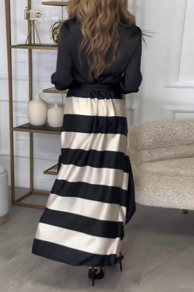 Bequemes & schickes Damen Maxikleid mit Streifen, ideal für modische Freizeit- und Abendlooks. Für Frühling & Sommer.