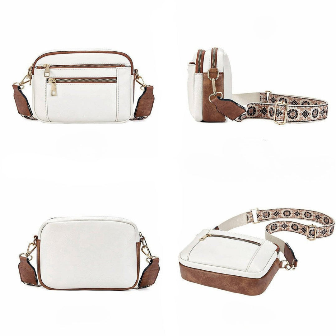Detailreiche Damen Schultertasche floral, mit hochwertigem Reißverschluss & elegantem Design.