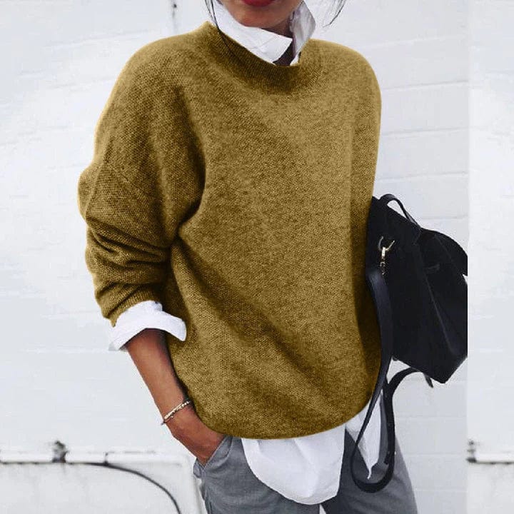 Basic Damen Langarm Pullover, weich und bequem, ein Muss für jede Herbstgarderobe. Hoher Tragekomfort.