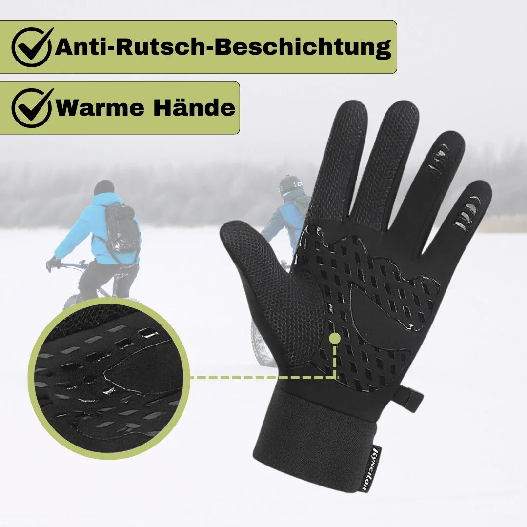 Winddichte Unisex Fahrradhandschuhe für den Winter. Warm, griffig, ideal für Radfahren & Sport bei Kälte.