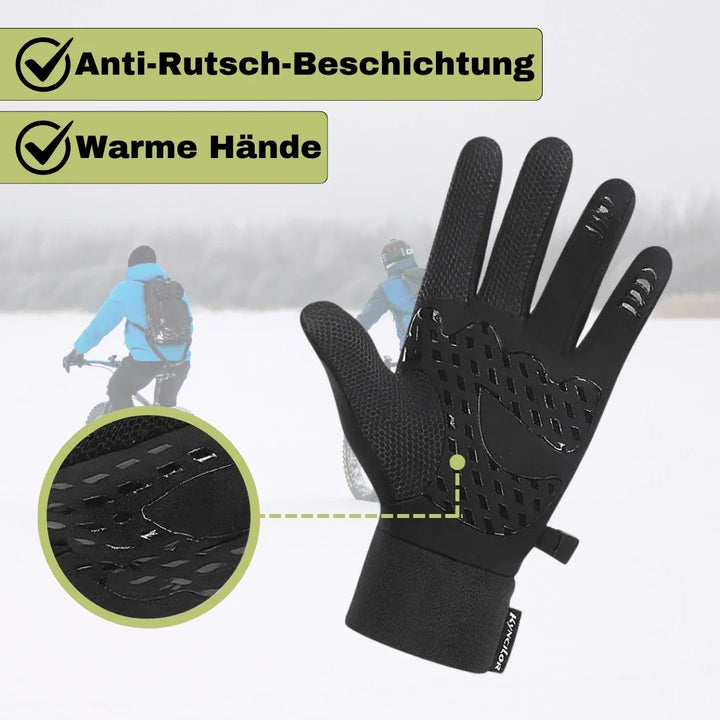 Winddichte Unisex Fahrradhandschuhe für den Winter. Warm, griffig, ideal für Radfahren & Sport bei Kälte.