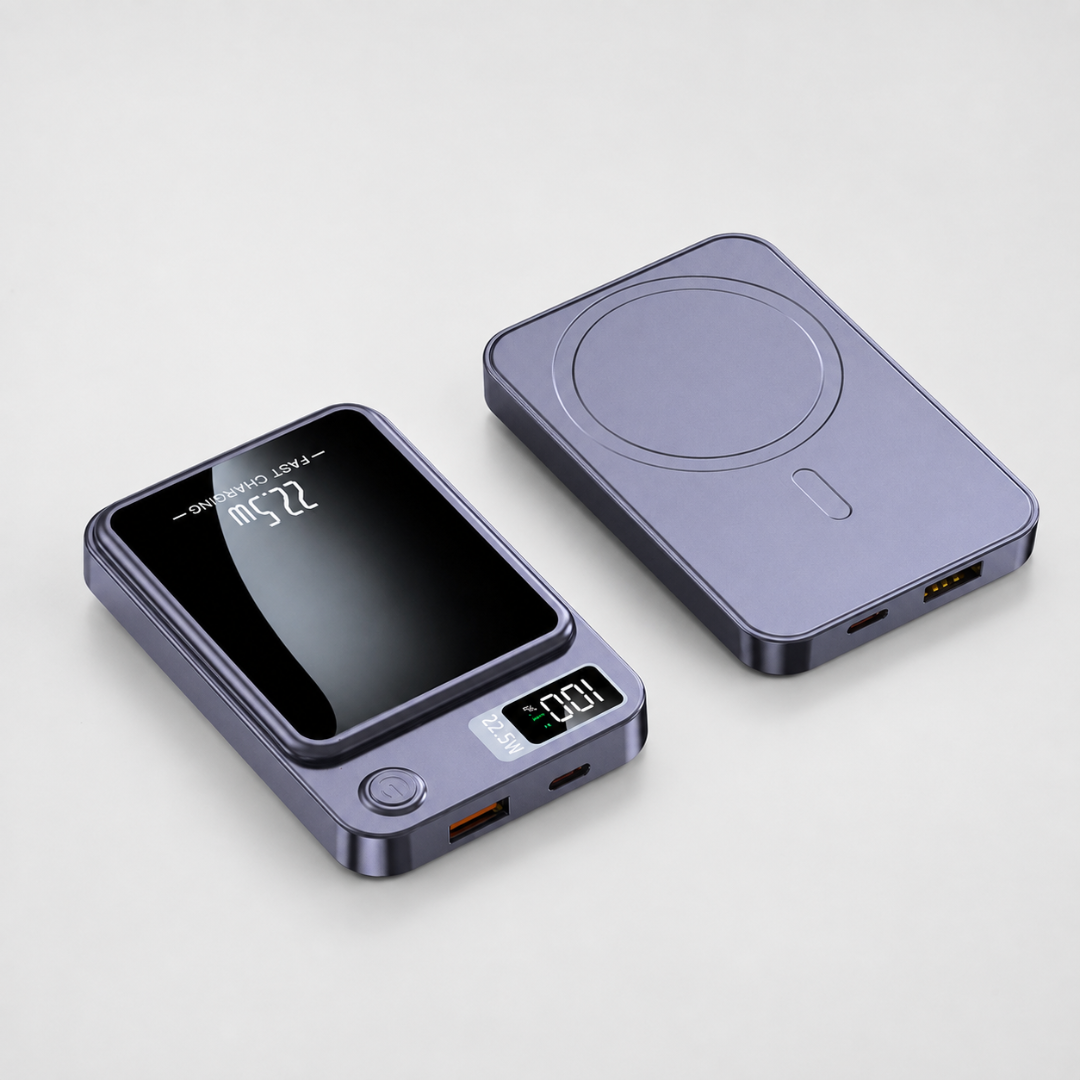 Kompakte 20.000 mAh Powerbank mit Wireless Ladefunktion, ideal für Handy, Tablet & Smartphone Zubehör.