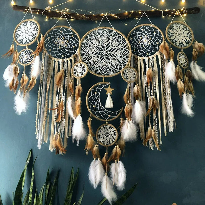 Boho Traumfänger Set: Handgemachte Makramee Wanddeko aus Baumwolle für Wohn- oder Kinderzimmer.