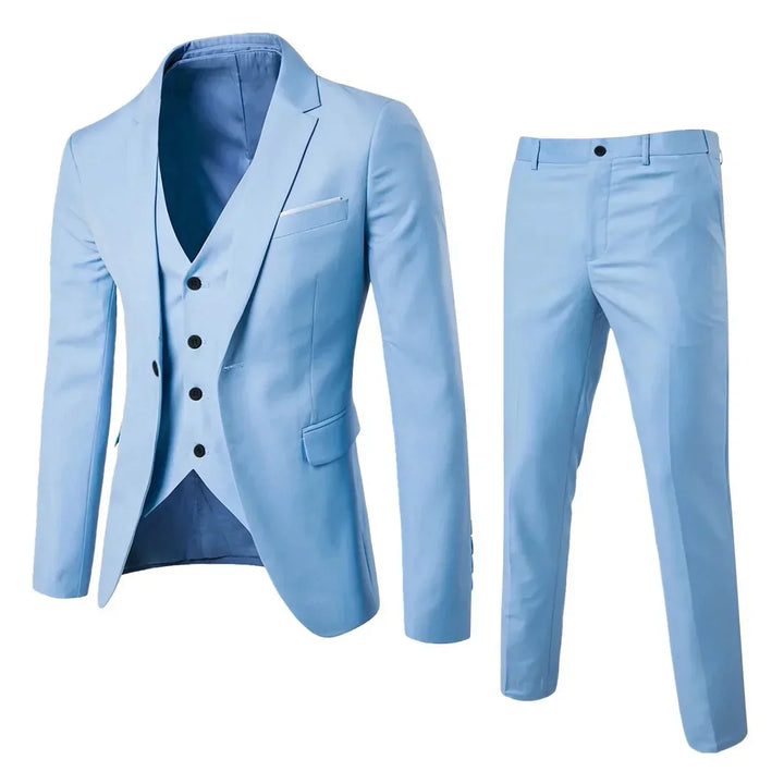 Eleganter Herren Anzug in Marineblau mit Weste und Hose für formelle Anlässe, Business & Feierlichkeiten.