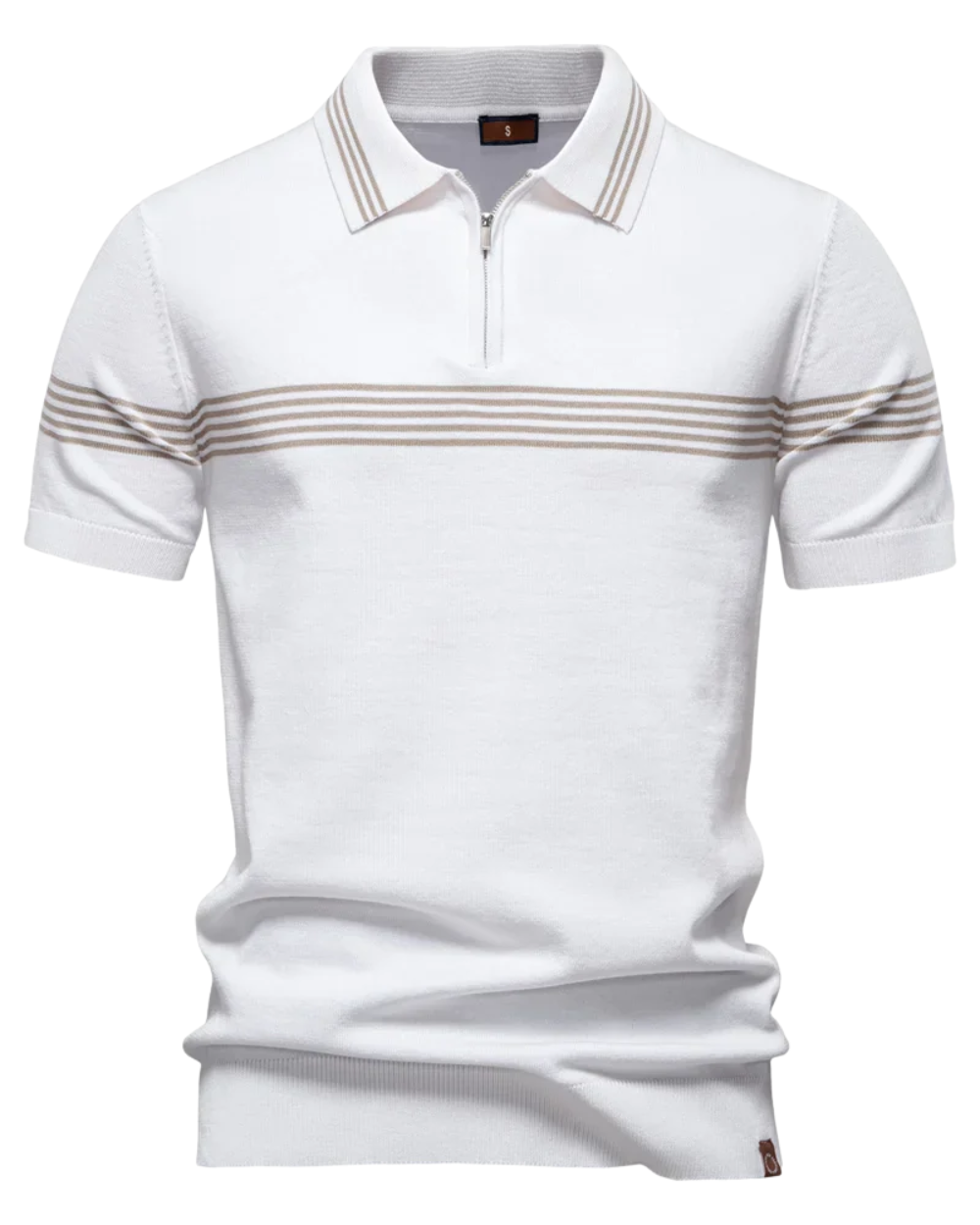 Modernes gestreiftes Herren Poloshirt, bequemes Oberteil für vielseitige Sommer-Outfits.