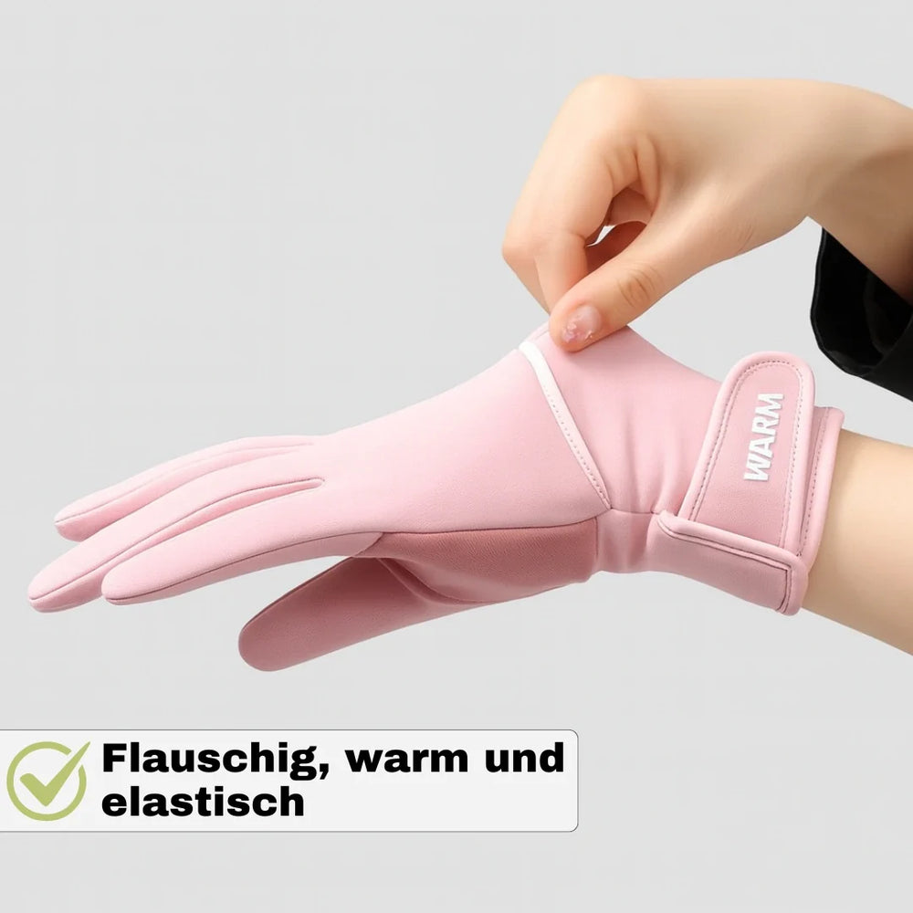 Gemütliche Damen Winterhandschuhe mit Kälteschutz, ideal für Spaziergänge, Fahrradfahren und den Alltag.