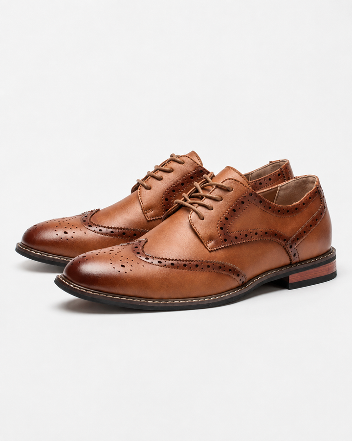 Klassische Herren Brogue Schnürschuhe aus Leder, perfekt für Business, Hochzeit und formelle Anlässe.