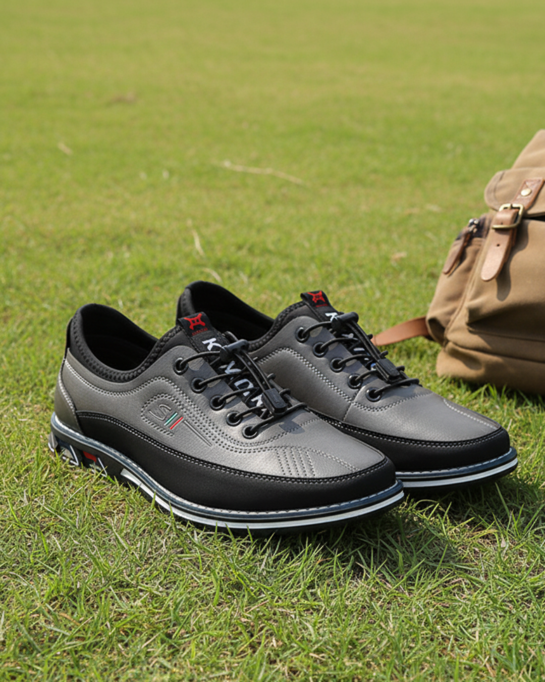 Schwarze Herren Komfort Sneakers, atmungsaktiv & rutschfest, ideal für den Alltag.