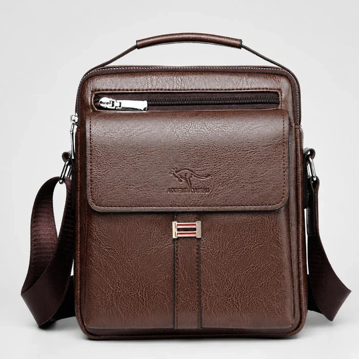 Moderne Herren Crossbody Tasche, schwarz, mit Reißverschluss; kompakte Umhängetasche für Alltag & Reise.