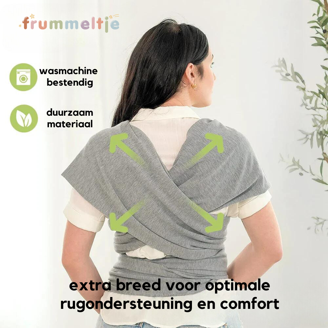 Hochwertige Babytrage, ergonomisch gestaltet für die gesunde Entwicklung von Neugeborenen.