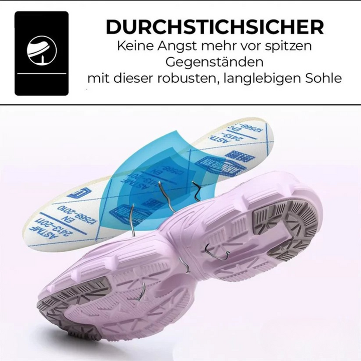 Damen Schutzschuhe EN ISO 20345 mit Stahlkappe, robust, langlebig und flexibel.