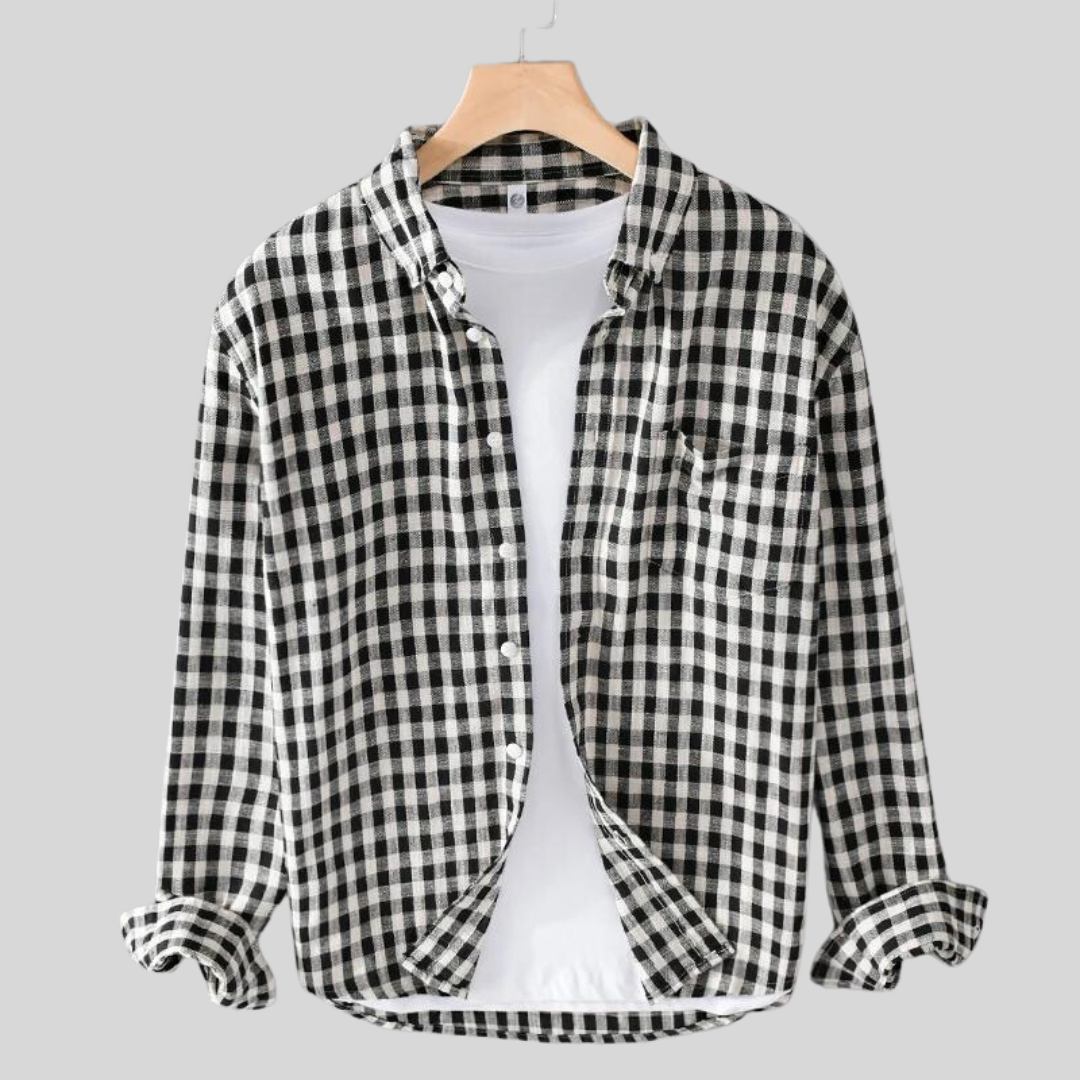Herren kariertes Langarmshirt in klassischem Stil, ideal für Freizeit & Alltag. Komfortables Button-Up Hemd für Männer.