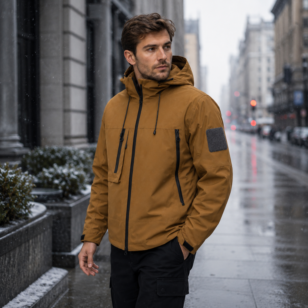 Herren Regenjacke: wasserdichte Outdoor-Jacke für Wind & Wetter, ideal zum Wandern & Fahrradfahren.