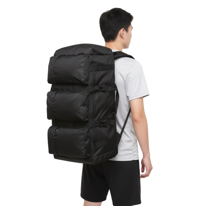 Ergonomische 100L Outdoor Reisetasche/Rucksack. Unisex Sporttasche mit praktischen Fächern für Reise & Expedition.