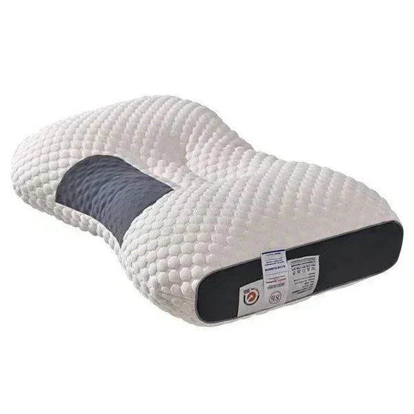 Ergonomisches Nackenkissen ErgoRelax mit Sojafaser für optimale Wirbelsäulenstütze und Schlafkomfort.