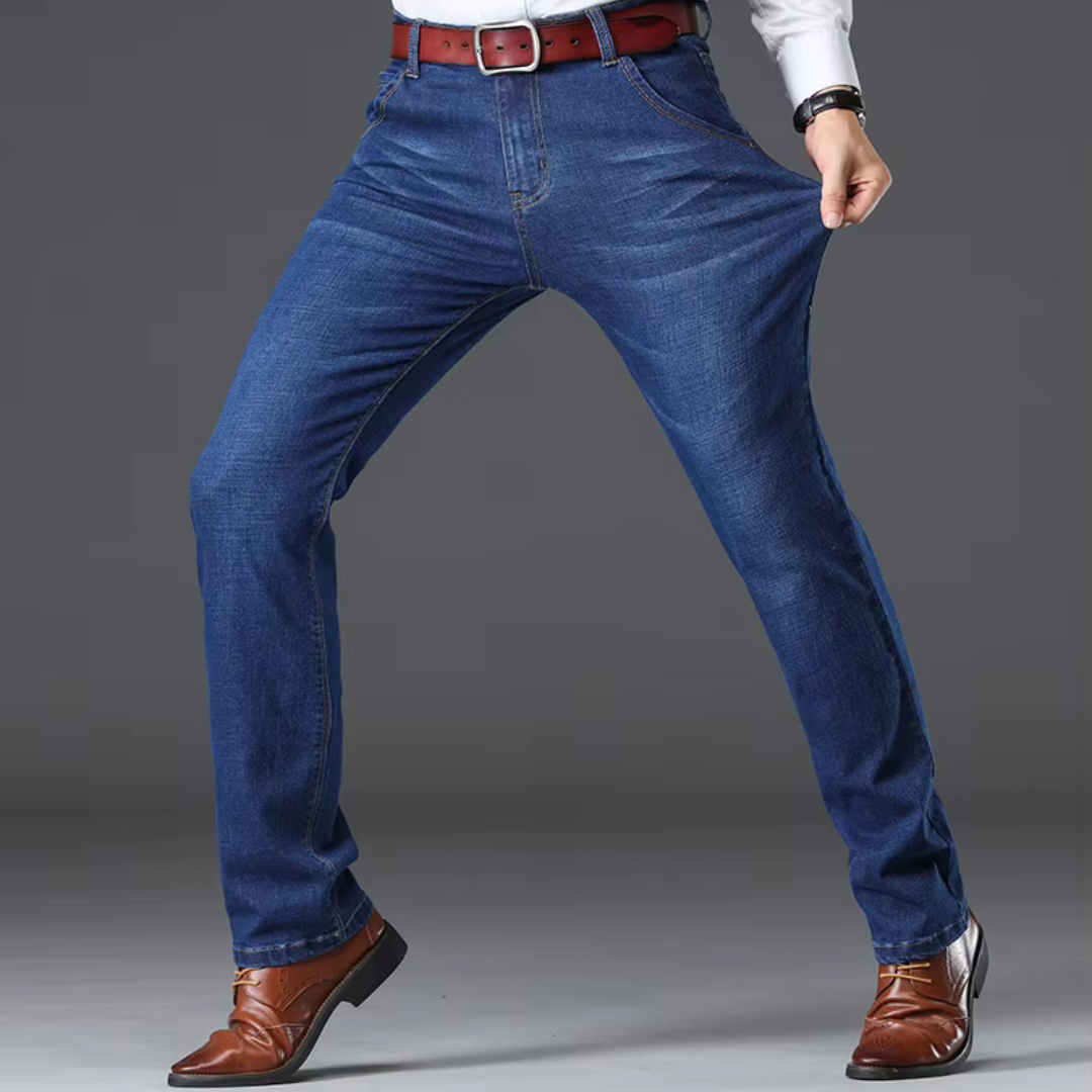 Klassische Passform Herren Stretch-Jeans aus Denim, ideal für Freizeit und Alltag.
