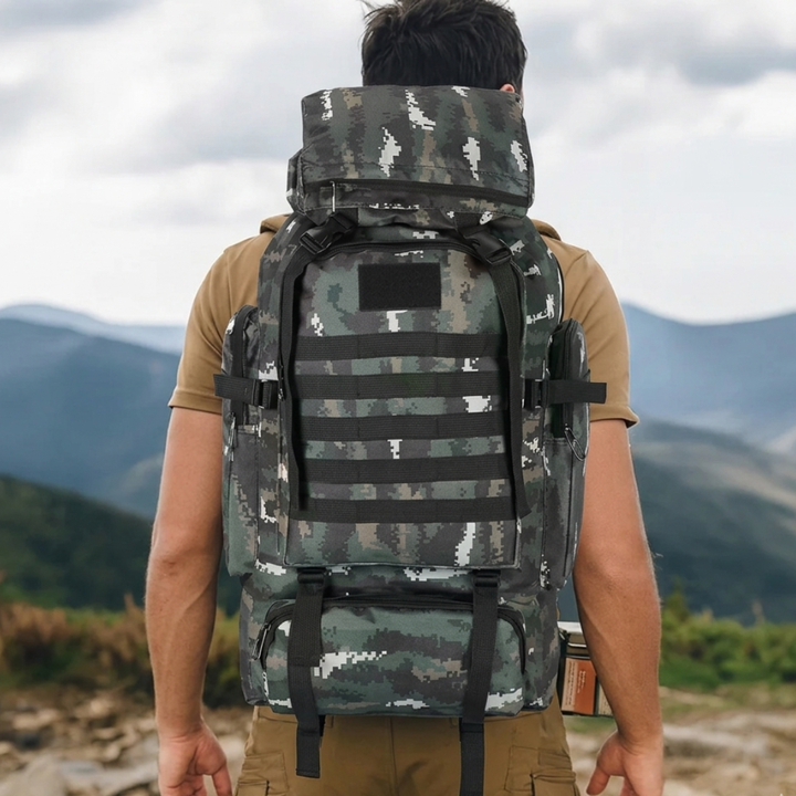 Robuster 80-Liter-Trekkingrucksack für Outdoor-Abenteuer, Wandern & Camping. Ideal für lange Touren.