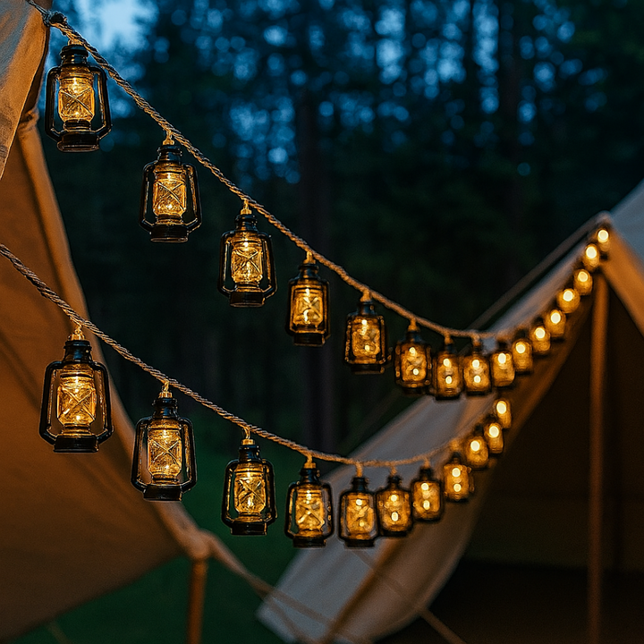EmberGlow Retro Lichterkette, 3m, warmweißes Licht für stimmungsvolle Gartenpartys und Terrassenabende.