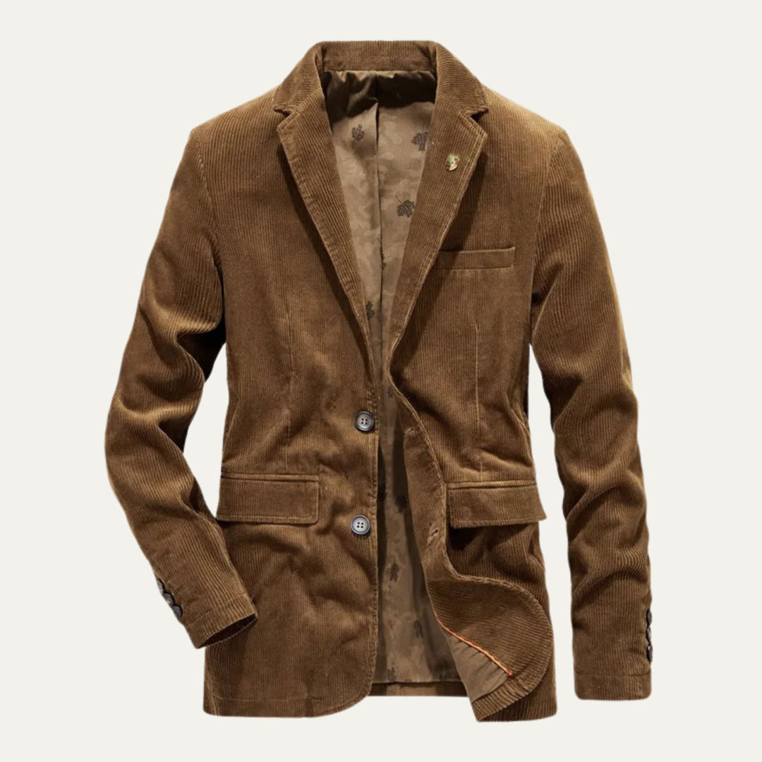 Eleganter Vintage Herren Blazer in Marineblau, Struktur-Design, ideal für Business & Herbst-Outfits.