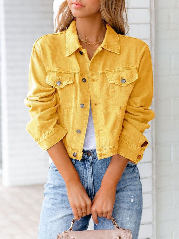 Damen Jeansjacke in lockerer Passform, ideal als vielseitige Übergangsjacke für Frühling & Herbst.