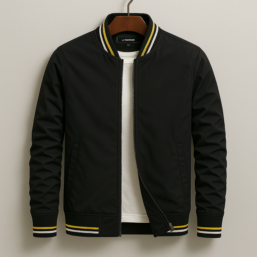 Vielseitige Herren Bomberjacke gestreift, ideal als leichte Frühlings-Übergangsjacke.