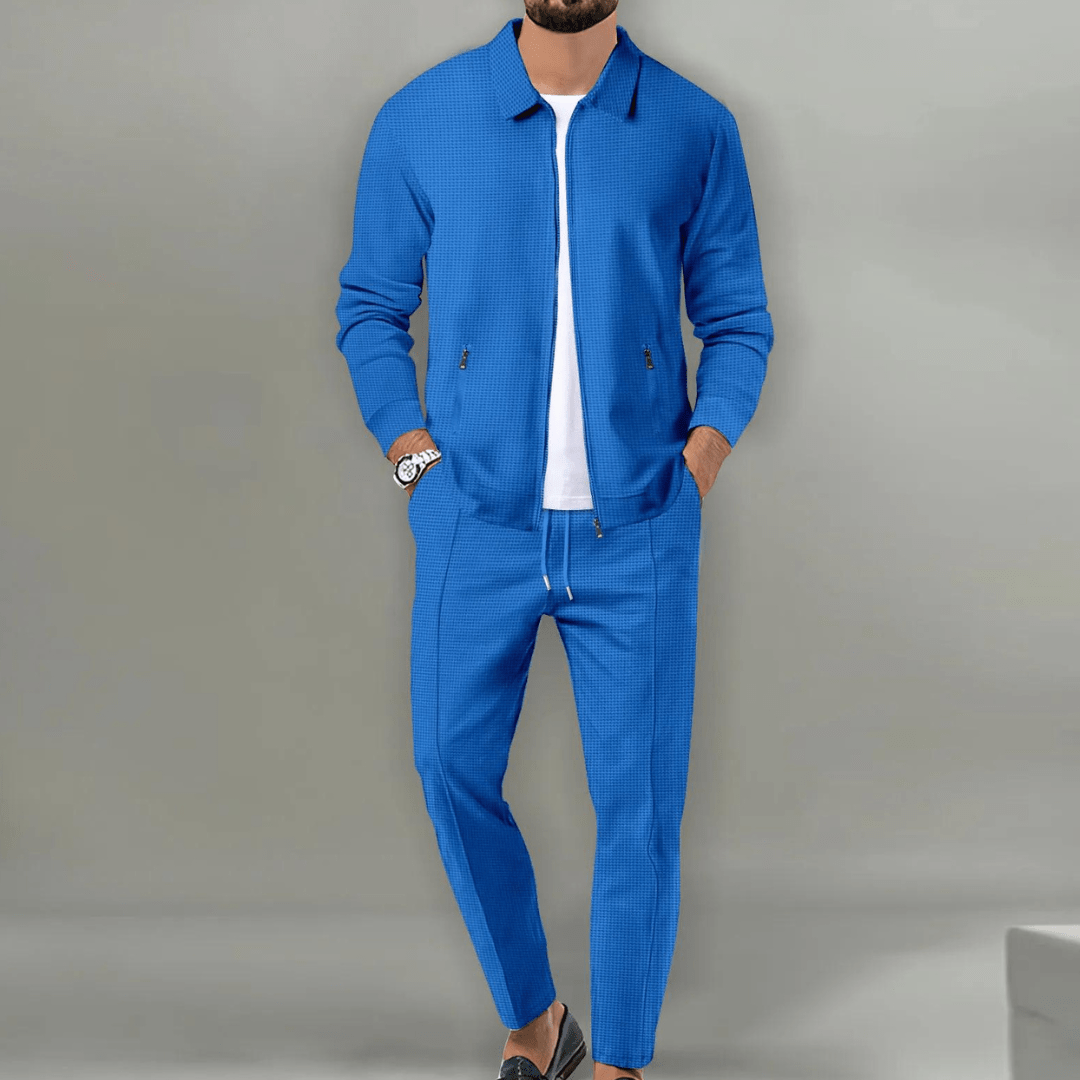 Lässiges Herren-Freizeitset für Herbst & Winter, bestehend aus bequemem Longsleeve und Hose.