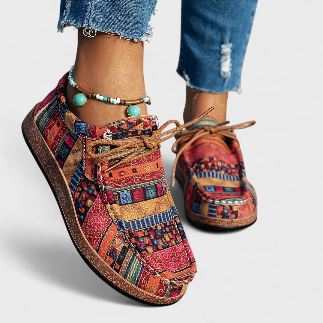 Rote Damen Orthopädische Komfort-Sneaker. Bequem, atmungsaktiv & stilvoll für Alltag und Freizeit.