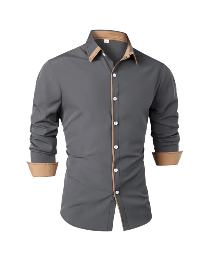 Herren Langarmhemd klassisch, modern & bequem, ideal für Freizeit & Business Casual. Atmungsaktives Button-Up-Shirt.