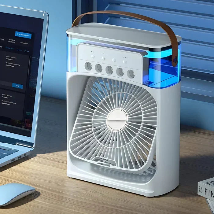 3-in-1 Ventilator & Luftkühler mit Luftbefeuchter für effektive Raumkühlung im Sommer.