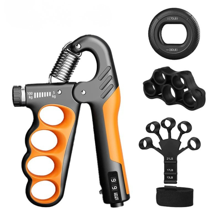 Seitenansicht des ergonomischen Handtrainers, perfekt für Greifkrafttraining, Fingertraining & Rehabilitation.