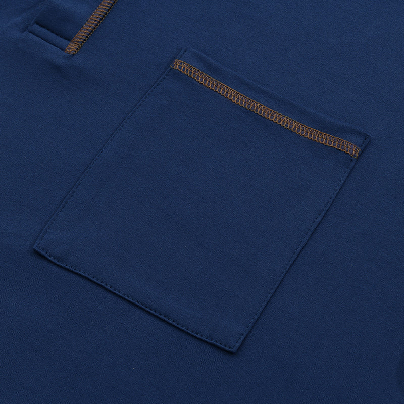 Sportliches Herren T-Shirt im Henley-Stil mit kurzen Ärmeln, ideal für Freizeit & Sport.