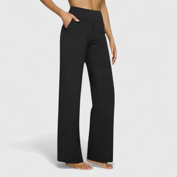 Taillierte schwarze Damen-Komforthose, die Eleganz und Bequemlichkeit vereint.