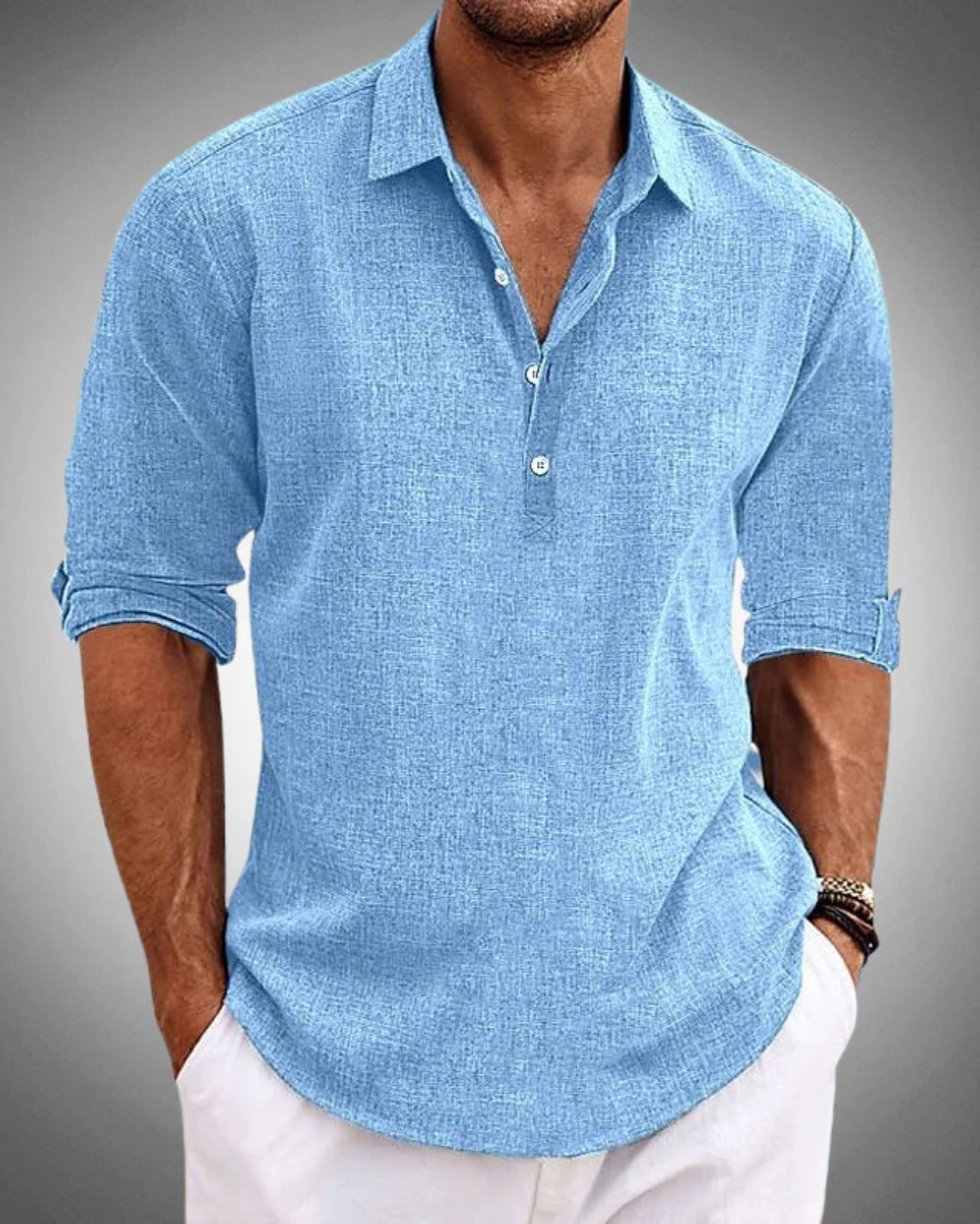Klassisches Herren Langarmhemd, vielseitig für Business & Freizeit. Elegantes Smart Casual Oberteil.