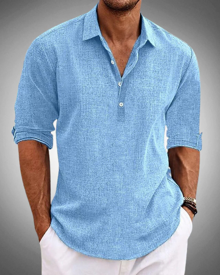 Klassisches Herren Langarmhemd, vielseitig für Business & Freizeit. Elegantes Smart Casual Oberteil.