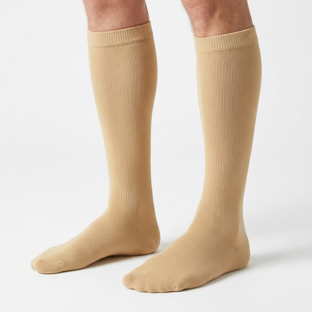 Polyester Kompressionsstrümpfe, unisex, für leichte und energiegeladene Beine im Alltag.