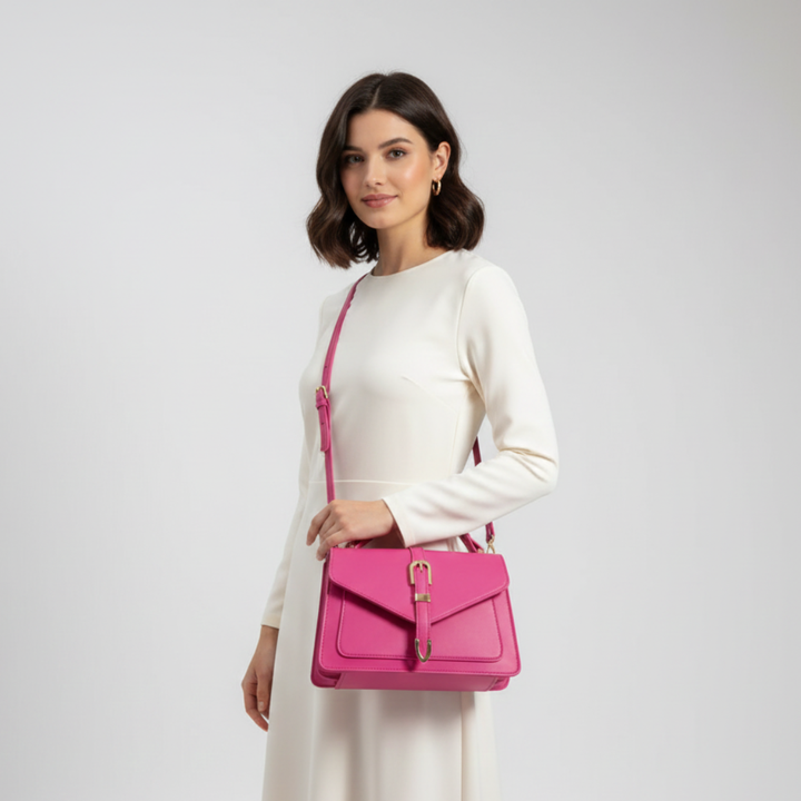 Schlichte Damen Crossbody-Tasche mit stabilem Griff, PU-Leder, minimalistisch und praktisch.