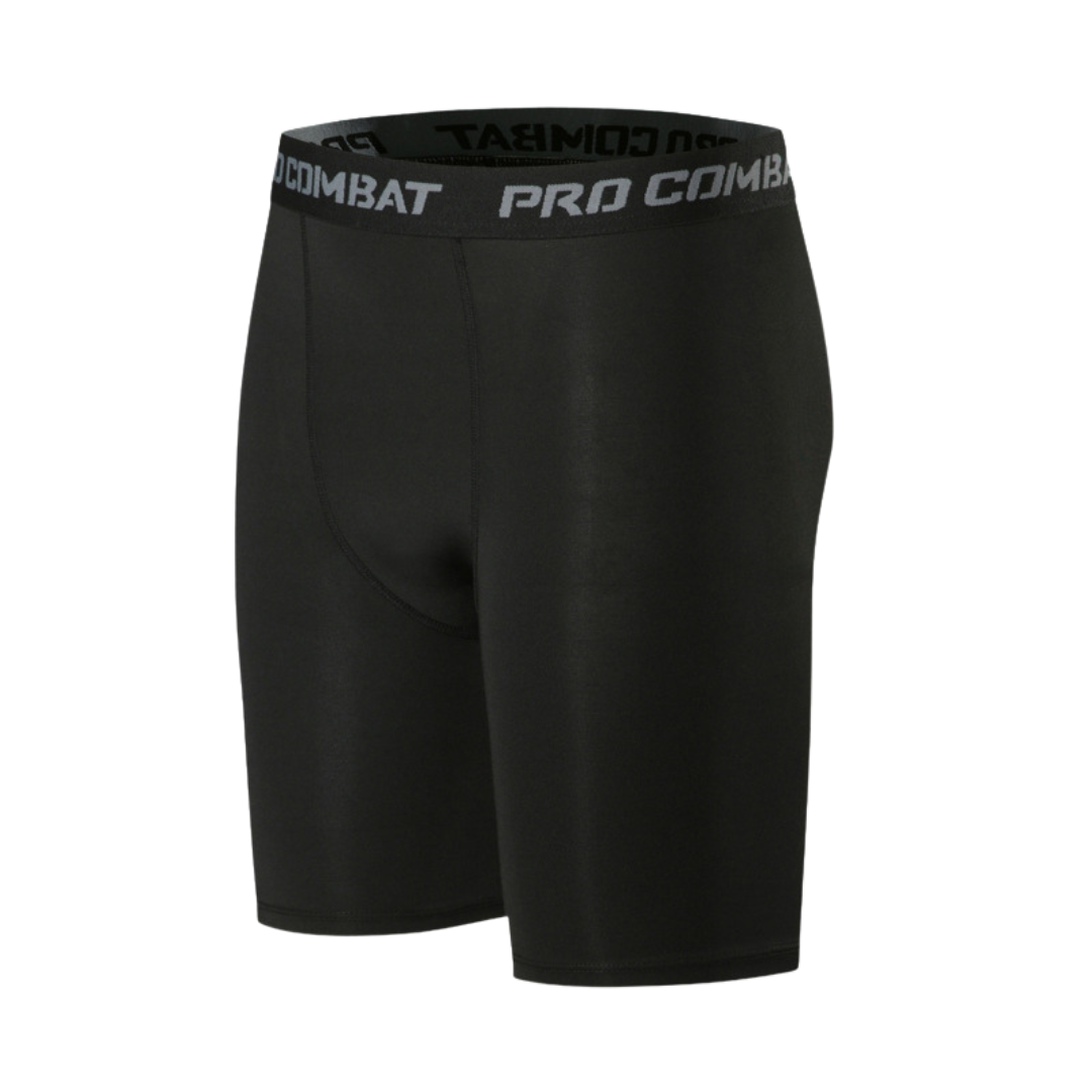 Funktionelle Comprevex Herren Sportshorts, schwarz, stretchig, perfekt für Fitness, Training & Radfahren.