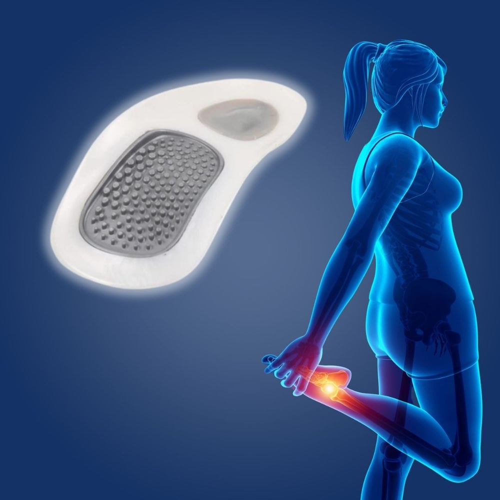 Orthopädische Einlegesohlen mit starker Fußgewölbestütze zur Linderung von Plantarfasziitis & Fersenschmerzen.