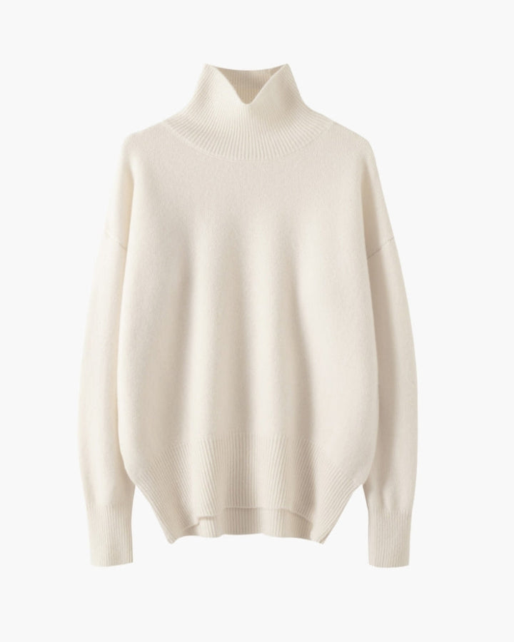 Zeitloser Damen Rollkragenpullover, elegant und praktisch. Idealer Winterpullover für stilvolle Outfits im Büro.