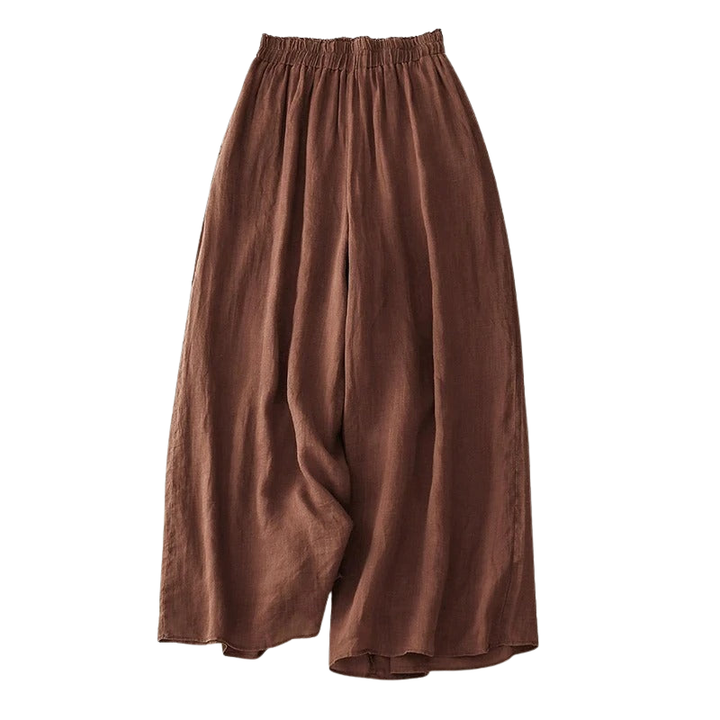 Leichte Damen-Sommerhose mit geradem Bein und Gummizug für bequemen Casual Chic.
