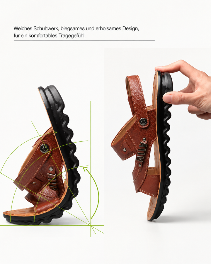 Bequeme Herren Sandalen in Braun, robust und rutschfest, perfekt für Strand und Sommerspaß.