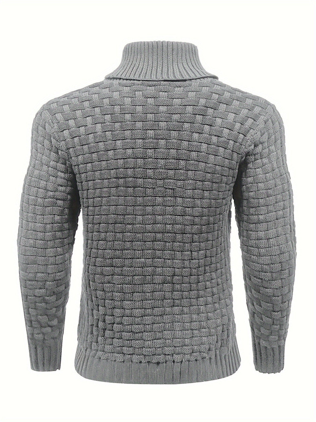Eleganter Freizeit-Pullover für Herren: Waffelstruktur und stilvoller Schalkragen.